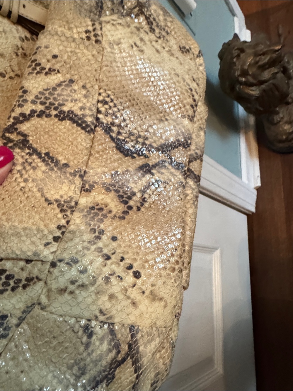 Coach Cream and Brown Snake-Print Leather Hobo Bag - Picture 9 of 10